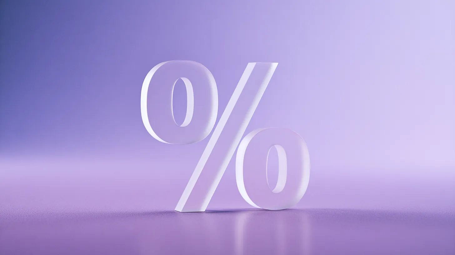 Frosted acrylic percent symbol representing Uplyft Capital personal loan rates